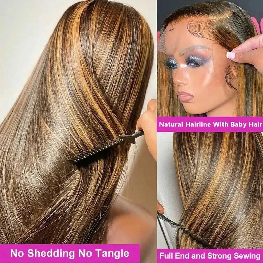 Honey Blonde Straight Lace Front Wig
