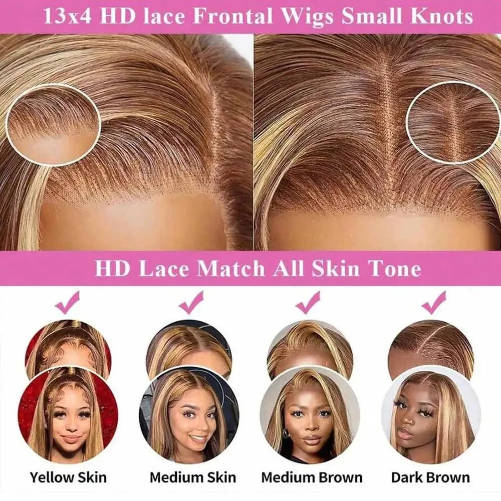 Honey Blonde Straight Lace Front Wig