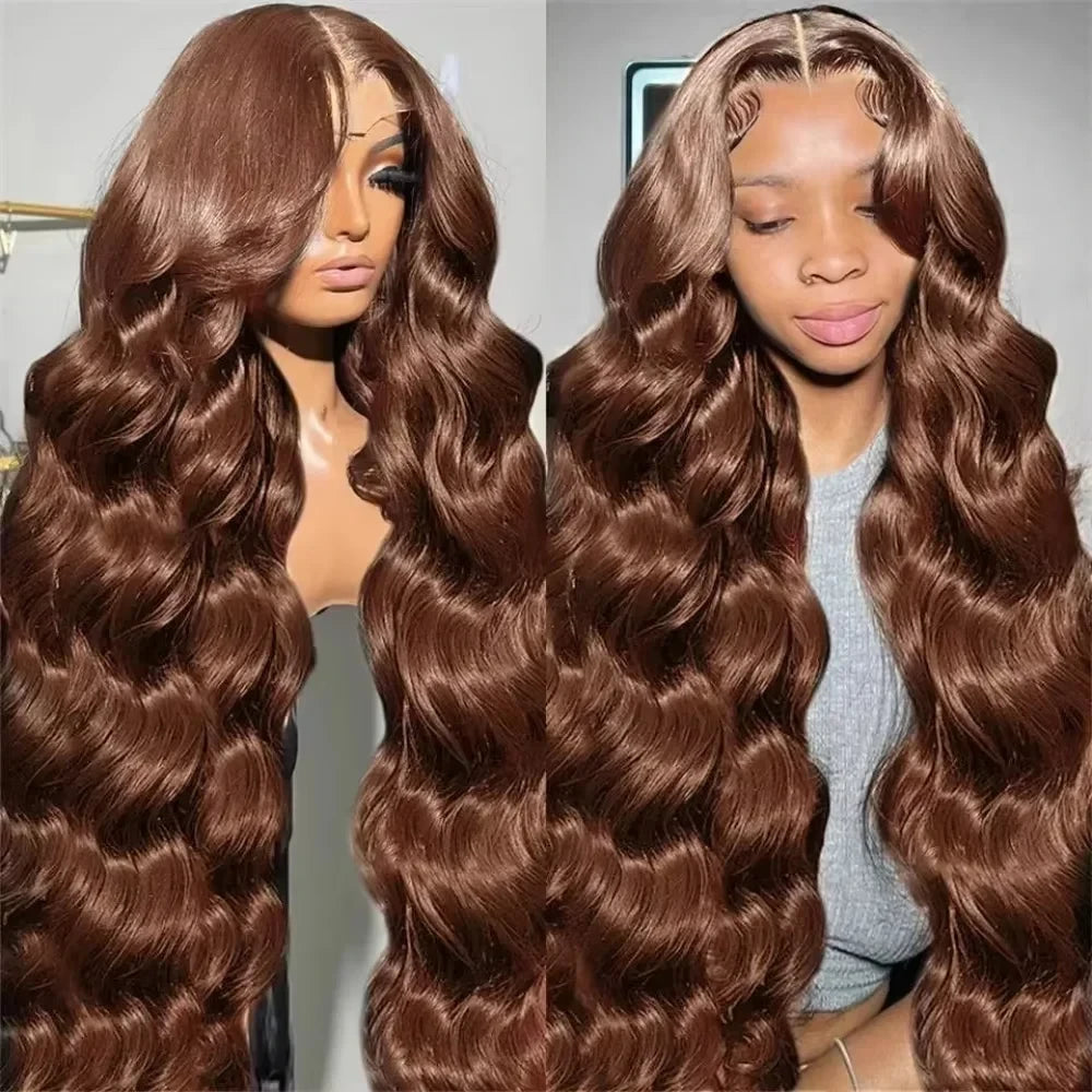 Chocolate Brown Body Wave Lace Front Wig