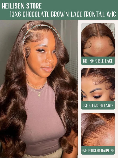 Chocolate Brown Body Wave Lace Front Wig